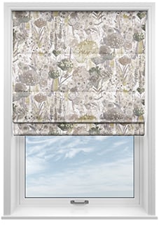 Wildflowers, Natural - Twist&Fit Roman Blind